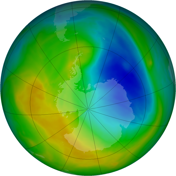 Antarctic ozone map for 12 November 2005